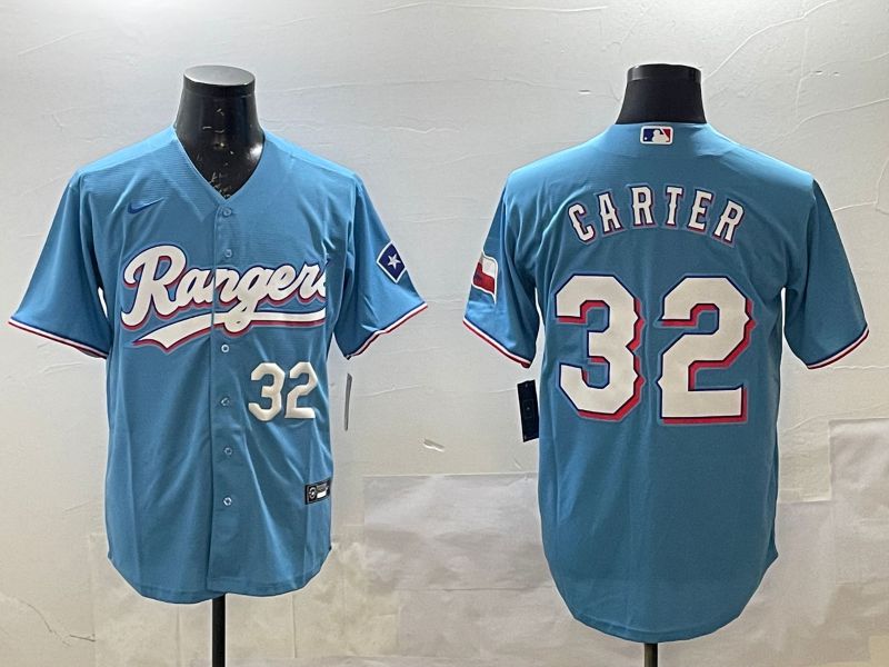 Men Texas Rangers #32 Carter Light Blue Game 2025 Nike MLB Jersey style 5->women mlb jersey->Women Jersey